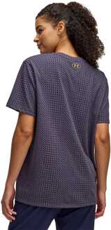Under Armour Dames Under Armour zwaargewicht Holiday top met korte mouwen in blauw - maat