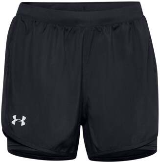 Under Armour Fly By 2.0 2in1 Shorts Dames-Zwart,Zilver - XS,S,M,L,XL,XXL,3XL