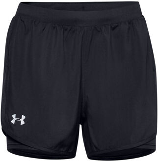 Under Armour Fly By 2.0 2in1 Shorts Dames-Zwart,Zilver - XS,S