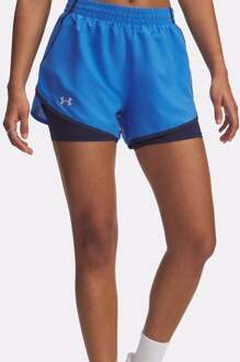 Under Armour Fly By 2in1 Hardloopshorts Dames-Blauw,Donkerblauw - L