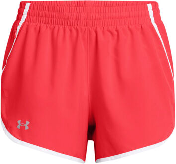 Under Armour Fly By 3in Hardloopshorts Dames-Rood,Wit - L
