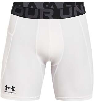 Under Armour HeatGear Armour Compression Shorts - White/Black - M