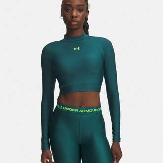Under Armour HeatGear Crop Mock Longsleeve Dames-groen, groen - XL