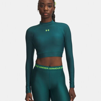 Under Armour HeatGear Crop Mock Longsleeve Dames-groen, groen - XS,S,M,L,XL