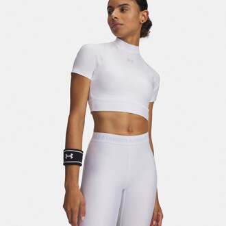 Under Armour HeatGear Crop T-shirt Dames-wit, grijs - XS
