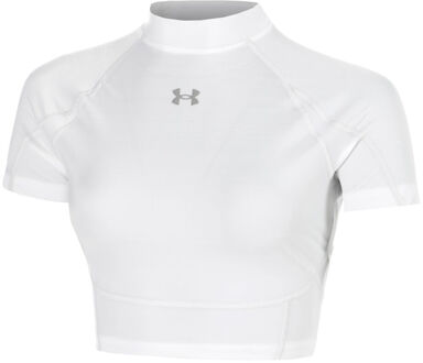 Under Armour HeatGear Elite Crop T-shirt Dames-wit - S