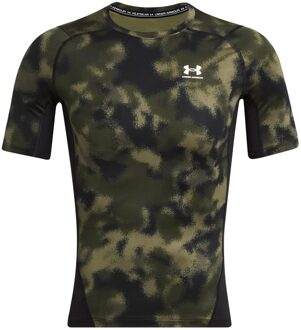 Under Armour Heatgear Printed Compressieshirt Heren L Groen dessin