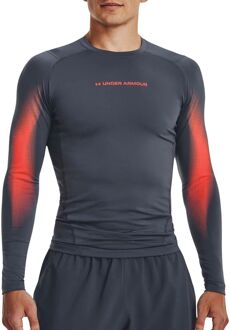 Under Armour HeatGear Shirt Heren grijs - rood - XXL