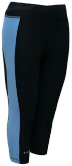 Under Armour HeatGear Stretch Taille Zwart Blauw Dames Capri Legging 1309652 008 Zwart/blauw