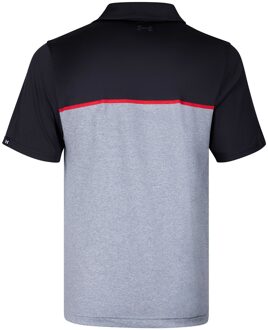 Under Armour Heren Playoff 3.0 gestreept poloshirt (Zwart/Rood/Zwart) - M
