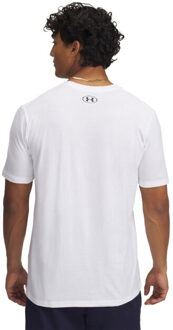 Under Armour Heren t-shirt met korte mouwen en gestapeld logo - maat S Wit
