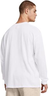 Under Armour Heren Tonaal Logo Zwaargewicht T-shirt met lange mouwen (Wit) - maat