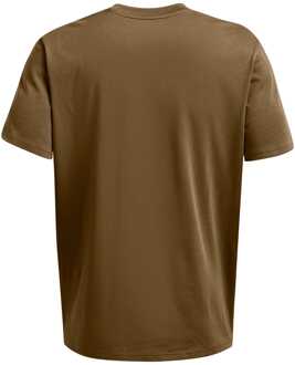 Under Armour Heren Under Armour Heavyweight Left Chest Patch Short Sleeve T-shirt in Bruin - maat M
