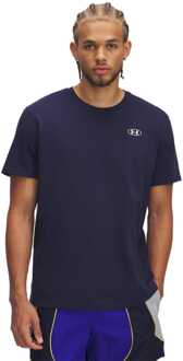 Under Armour Heren Under Armour Heavyweight Left Chest Patch T-shirt in blauw