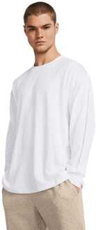 Under Armour Heren Under Armour Zwaargewicht Tonaal Woordmerk T-shirt met lange mouwen in Wit