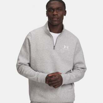 Under Armour Icon Fleece 1/4 Zip Longsleeve Heren-grijs, wit - M
