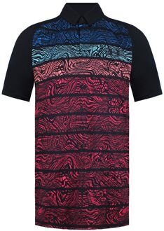Under Armour Iso-Chill Heren Zwart/Paars Psych Stripe Poloshirt - maat M Veelkleurig