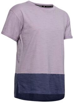 Under Armour Korte Mouw Crew Neck Paars Womens Charged T-shirt 1355585 554 - maat