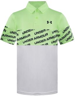 Under Armour Kraag Wit/Groen Kids Performance Wordmark Poloshirt 1364431 162 Veelkleurig