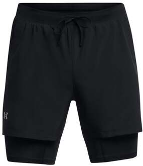 Under Armour Launch 5 2-in-1 Sportshort Heren M Zwart