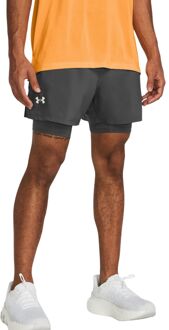 Under Armour Launch 5 2-in-1 Sportshort Heren XL Grijs