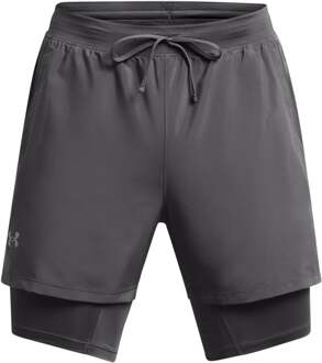 Under Armour Launch 5in 2in1  Hardloopshorts Heren-donkergrijs, donkergrijs - S,M,L,XL,XXL