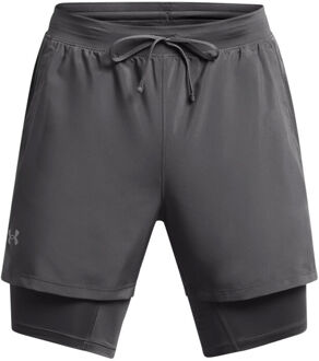 Under Armour Launch 5in 2in1  Hardloopshorts Heren-donkergrijs, donkergrijs