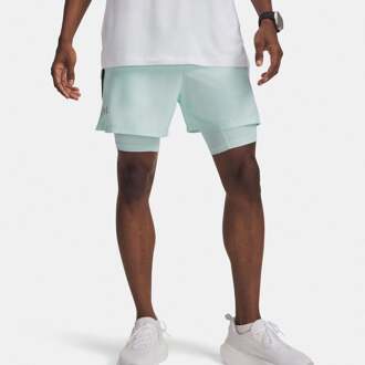 Under Armour Launch 5in 2in1  Hardloopshorts Heren-mint, zwart - M