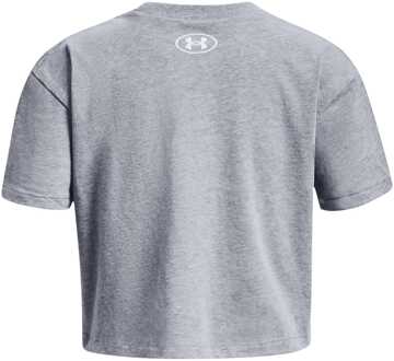 Under Armour Meisjes-T-shirt met korte mouwen Under Armour Juniors Crop Sportstyle Logo in Grijs - maat 7-8J / 122-128cm