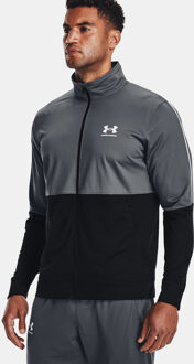 Under armour pique track sportjas zwart/grijs heren heren - L