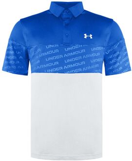Under Armour Playoff 2.0 Geblokt Heren Blauw/Wit Poloshirt - maat M
