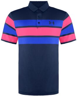 Under Armour Playoff 2.0 Heren Blauw/Roze Poloshirt