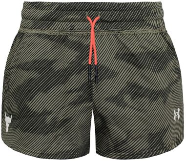 Under Armour Project Rock Shorts Groen Fleece Bedrukt voor Dames - maat