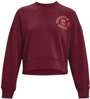 Under Armour Project Rock Womens Burgundy Fleece Sweater - maat Bourgogne