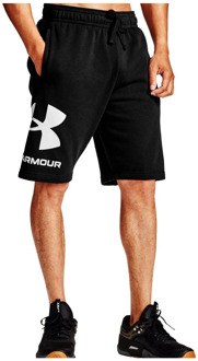 Under Armour Rival Fleece Big Logo Shorts 1357118-001, Mannen, Zwart, Sportbroeken, maat: L EU