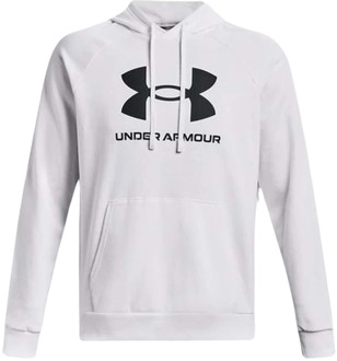 Under Armour Rival Fleece Hoodie Heren wit - zwart - L