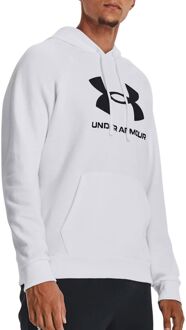 Under Armour Rival Fleece Hoodie Heren wit - zwart - XL