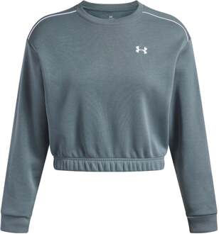 Under Armour Rival Fleece Piped Crew Sweatshirt Dames-blaugrau blauwgrijs - M