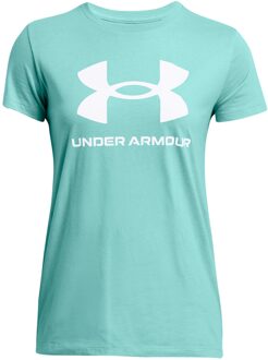 Under Armour Rival Logo Short Sleeve Sportshirt Dames L/40 Blauw
