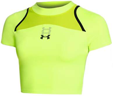 Under Armour Run Anywhere Crop Hardloopshirt Dames-Groen,Zwart - XL