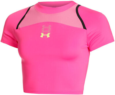Under Armour Run Anywhere Crop Hardloopshirt Dames pink - L