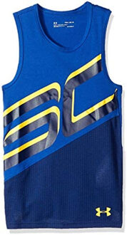 Under Armour Stephen Curry Ronde Hals Mouwloos Marineblauw Kinder Vest 1306222 400 Navy - XS