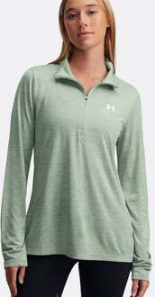 Under Armour Tech 1/2 Zip-Twist Longsleeve Dames salie - XL
