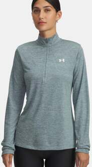 Under Armour Tech 1/2 Zip-Twist Longsleeve Dames-wit - XS