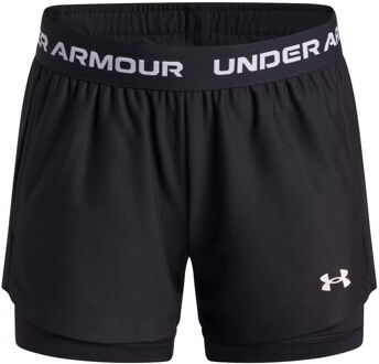Under Armour Tech Play Up 2in1 Shorts Meisjes-Zwart,Wit - L,XL