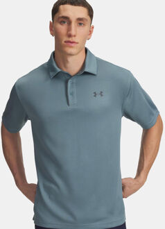 Under Armour Tech Polo Heren-blaugrau blauwgrijs - L