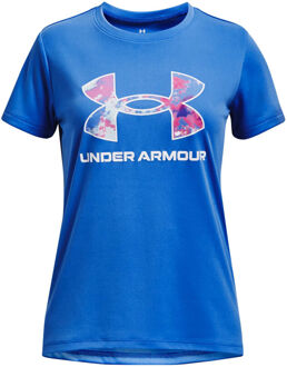 Under Armour Tech Print Big Logo T-shirt Meisjes blauw - XS,S