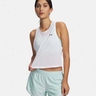 Under Armour Tech Sport Mesh Crop Tanktop Dames-wit, zwart - XS