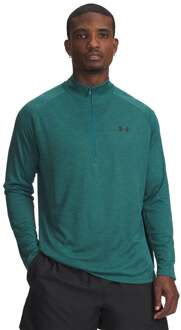 Under Armour Tech Textured Half-Zip Longsleeve Heren-groen, zwart - M