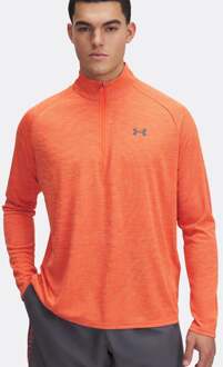 Under Armour Tech Textured Half-Zip Longsleeve Heren-Oranje - XL